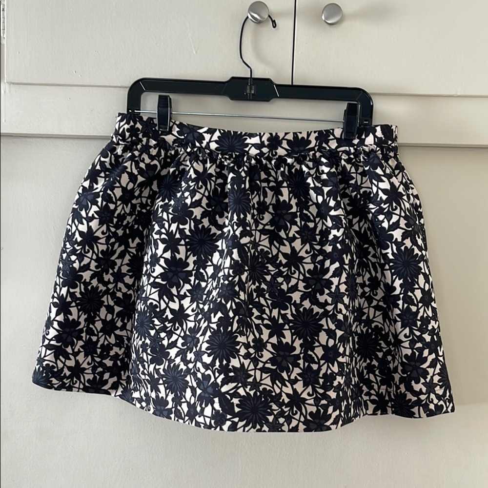 Floral Black and White Skirt